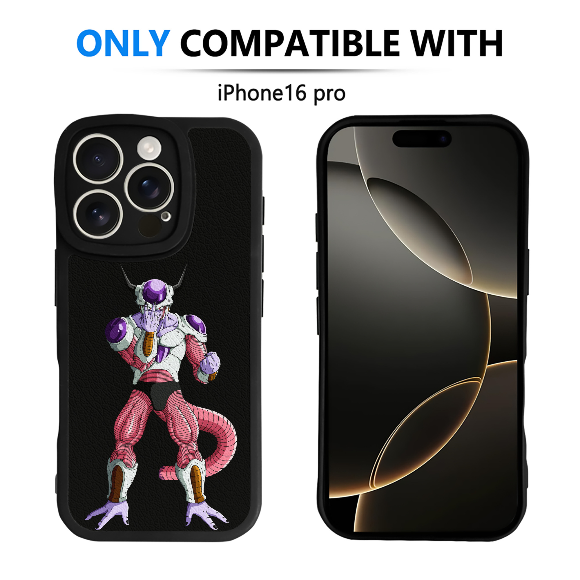 （画像用） ドラゴンボール フリーザ DRAGON BALL Frieza 【iPhone 16シリーズ対応】シリコンスマホケース（レザー調） 材質：シリコン
